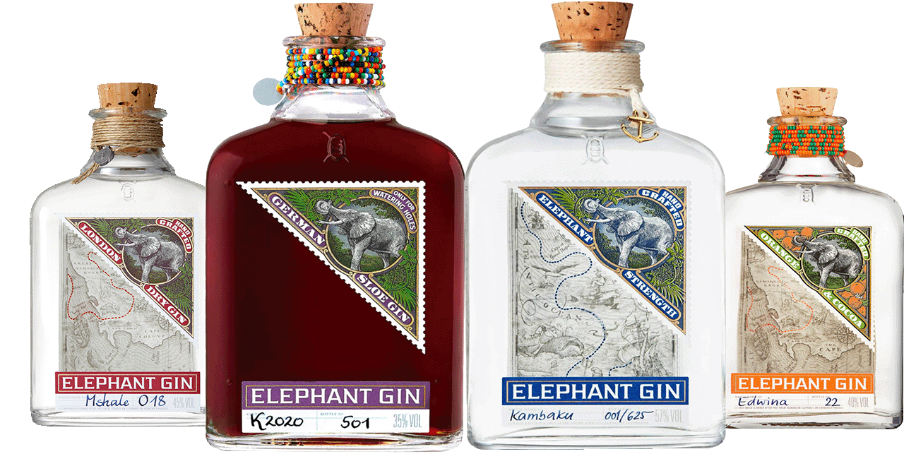 Elephant Gin bottles